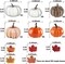 80Pcs Artificial Pumpkins Maple Harvest Fall Decoration, 30Pcs Fall Pumpkins and 50Pcs Maple Leaves for Autumn Thanksgiving Harvest Home Decor